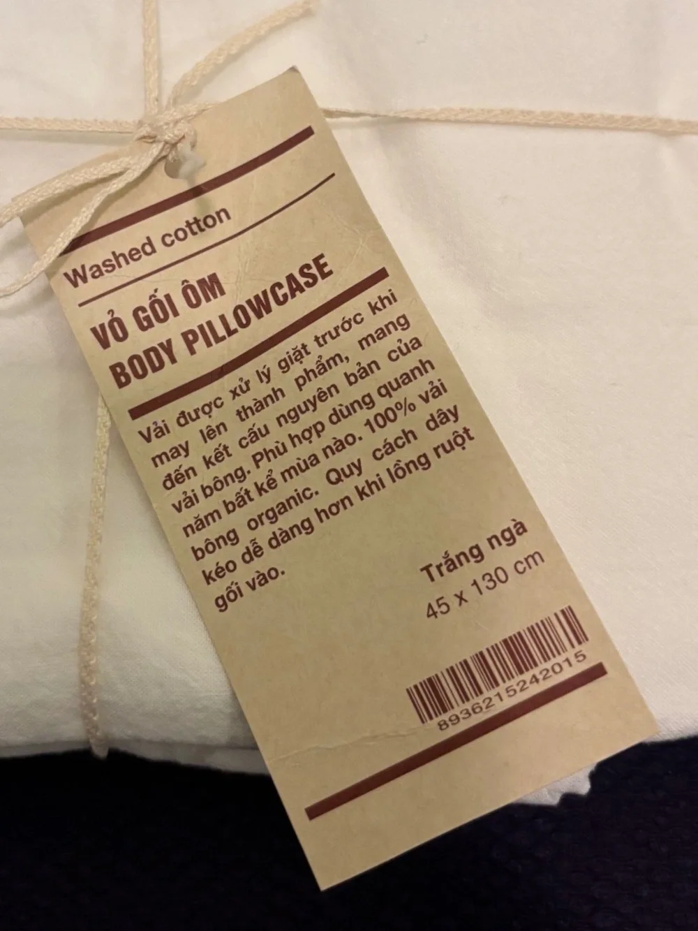 2 Muji body Pillowcases NWT / Off white & oat color/ (from Asia - check sizing)